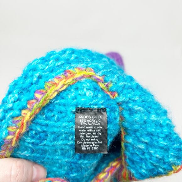 Andes Gifts Made in Peru Kids Monster Spike Handknit Alpaca Blend Beanie Hat - Picture 4 of 4